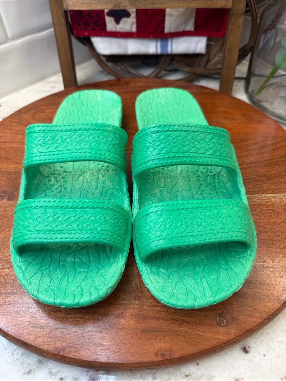 Pali Hawaii Classic Jandal Green Two Straps Adult Sandals -NWOT